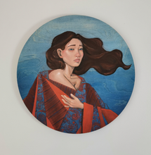 Load image into Gallery viewer, With the Breeze - Acrylic Portrait on Wood Panel - Original Painting