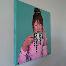 Load image into Gallery viewer, TAKE A SIP #2 - Acrylic Portrait Painting - Original Canvas Artwork