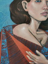 Load image into Gallery viewer, With the Breeze - Acrylic Portrait on Wood Panel - Original Painting