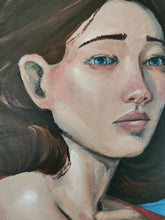 Load image into Gallery viewer, With the Breeze - Acrylic Portrait on Wood Panel - Original Painting