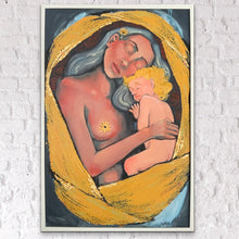 Load image into Gallery viewer, Motherhood - Original Mixed Media Canvas Artwork - Portrait Art