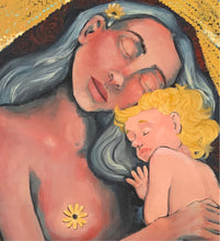 Load image into Gallery viewer, Motherhood - Original Mixed Media Canvas Artwork - Portrait Art
