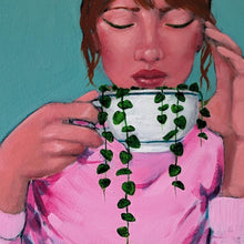 Load image into Gallery viewer, TAKE A SIP #2 - Acrylic Portrait Painting - Original Canvas Artwork
