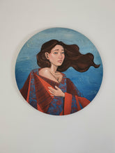Load image into Gallery viewer, With the Breeze - Acrylic Portrait on Wood Panel - Original Painting
