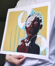 Load and play video in Gallery viewer, COLLECTIBLE Embellished Prints - “More Than My Struggles” - Unique Surreal Portrait Prints

