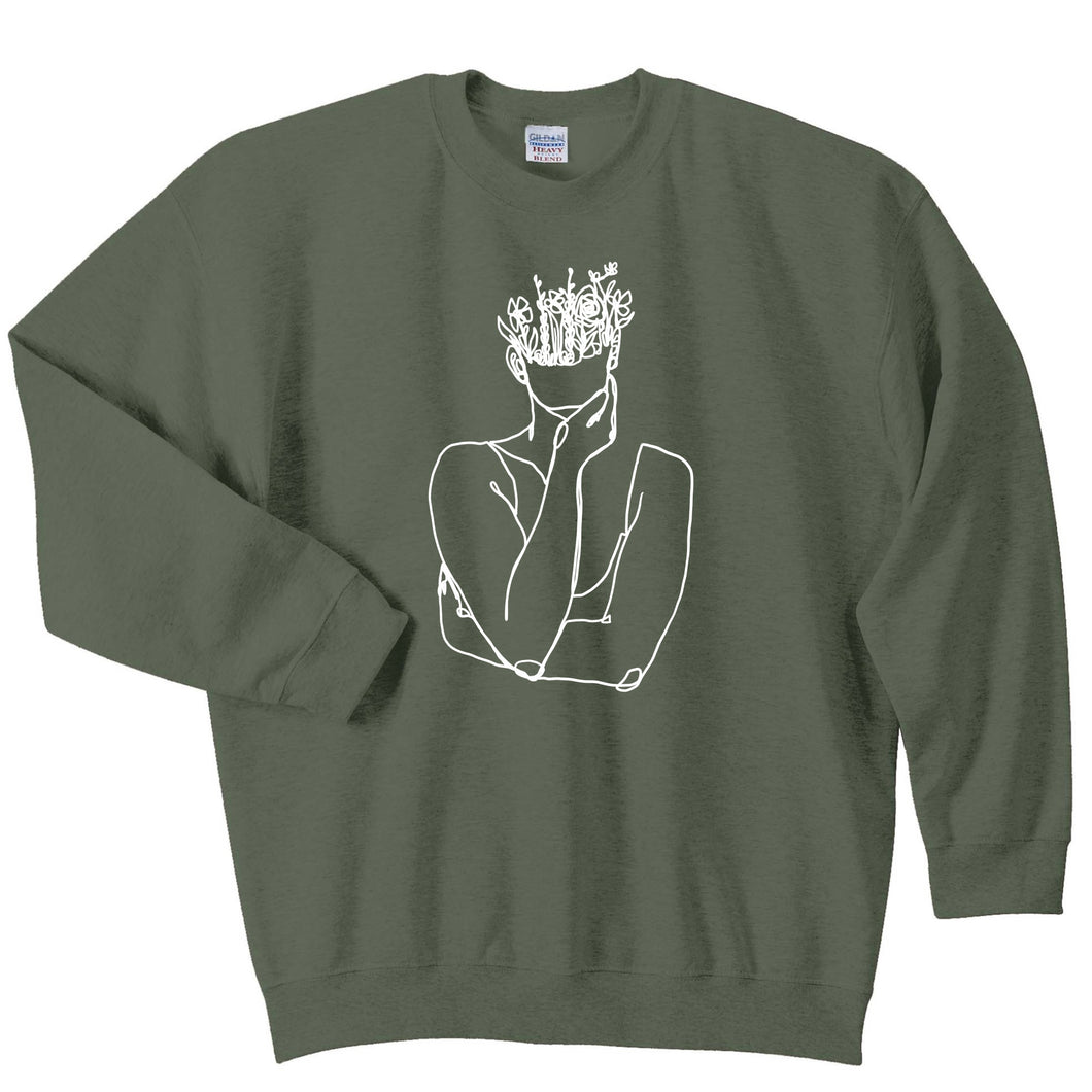 Custom Screenprinted Crew Neck Sweater - GARDEN Design