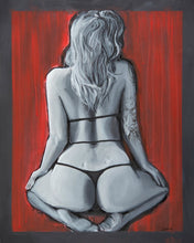 Load image into Gallery viewer, Surreal Acrylic Portrait- “Bright Red Confidence” - Original Acrylic Painting
